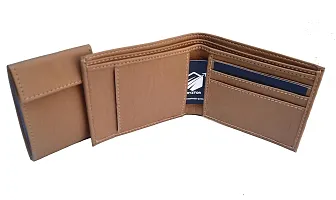 DRYZTOR PU Leather Credit Debit Card Holder Money Album Wallet Purse for Men's -Beige-thumb3