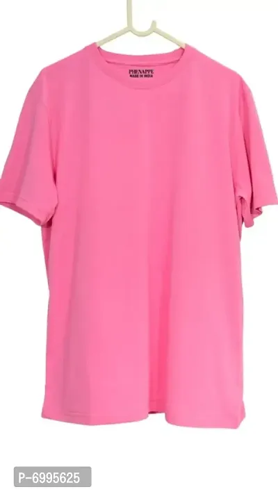 PHENAPPE Unisex Pink Colour T-shirt-thumb0