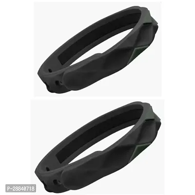 Stylish Black Rubber Bracelets For Men Pack Of 2-thumb0