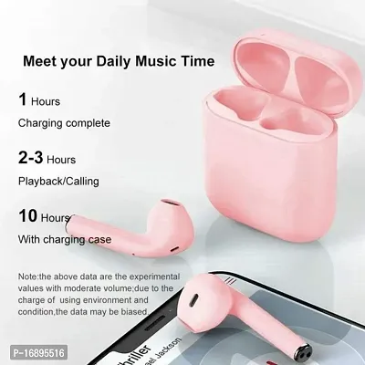 HLSTRIKES TWS i12 EARPODS Bluetooth with ACTIVE noise cancellation Wireless Earbuds Bluetooth Headset  (PINK, True Wireless)-thumb2