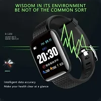 HLSTRIKES ID116 smart band with heart rate monitor and SPORTS MODE (FREE SIZE, BLACK)-thumb2