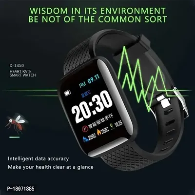 HLSTRIKES ID116 smart band with heart rate monitor and SPORTS MODE (FREE SIZE, BLACK)-thumb3
