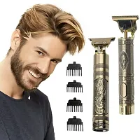 Professional T9 Rechargeable Cordless Electric Blade Beard Trimmer Hair Cut Fully Waterproof Trimmer 90 min Runtime 4 Length Settings  (Gold)-thumb1