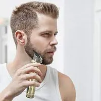Professional T9 Rechargeable Cordless Electric Blade Beard Trimmer Hair Cut Fully Waterproof Trimmer 90 min Runtime 4 Length Settings  (Gold)-thumb2