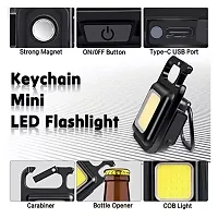 HLSTRIKES  Keychain Rechargeable Multifunction Led Light with Bottle Opener, Magnetic Base 2 hrs Torch Emergency Light  (Black)-thumb3