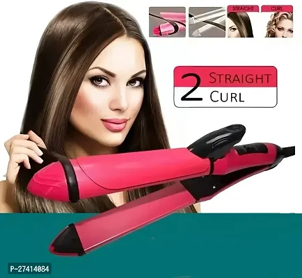 2 in 1 Hair Straightener and Curler with Ceramic Coated Plate, Hair Straightener and Curler for Women (HAIR STRAIGHTENER)-thumb0