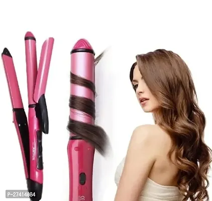 2 in 1 Hair Straightener and Curler with Ceramic Coated Plate, Hair Straightener and Curler for Women (HAIR STRAIGHTENER)-thumb4
