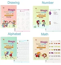 Sank Magic Practice Copybook, (4 BOOK + 10 REFILL+ 2 Pen +2 Grip) Number Tracing Book for Preschoolers with Pen, Magic Calligraphy Copybook Set Practical Reusable Writing Tool Simple Hand Lettering-thumb3