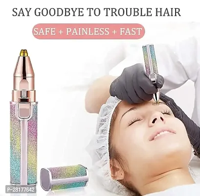 2 IN 1 Eyebrow Trimmer For Women,Hair Removal Trimmer For Women With Replaceable Heads, Upper Lip Hair Remover For Women, Face Trimmer-Rainbow Design-thumb4