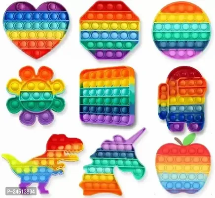 Rainbow Style Pop It Toy Educational Soft Toys Pack Of 1