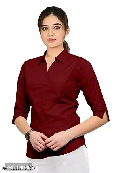 Women regular Slim Fit Formal Shirts for Office Wear-thumb0