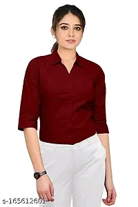 Women regular Slim Fit Formal Shirts for Office Wear-thumb1