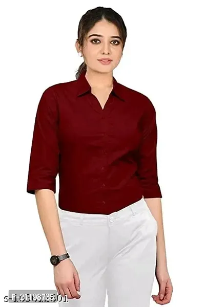 Women regular Slim Fit Formal Shirts for Office Wear-thumb2