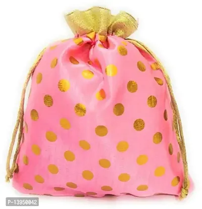 Pink fabric wedding return potli for ladies for women handbags Indian traditional (pack 4)