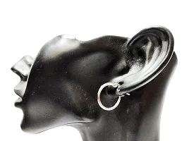 Pure Stainless Steel Men's Jewellery Valentine Gift Silver Bali Mens Earing/Earrings For Men/Gents/Boys/Boyfriend Silver Gifting Earring Jewellery-thumb1