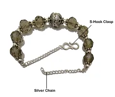 JDDCART Lumba Bhabhi Rakhi bracelet Oxidized Silver and Grey moti beaded with S hook clasp Rakhi for Bhabhi | women |-thumb3