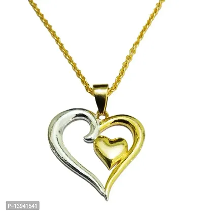 Heart with Diamond Best Quality Golden Color Necklace for Ladies - Style  LNKA017 – Soni Fashion®