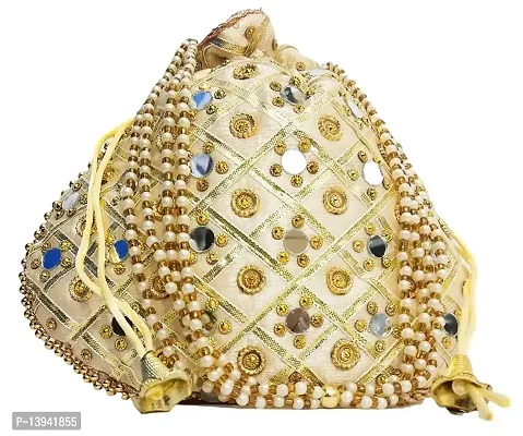 Golden Mirror Potli bags for Women handbags Wedding Festive ethnic