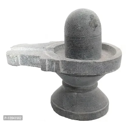 athizay Stone Shivling Statue Made up of Gorara Stone Handcrafted Items Available in Black and Grey in Different Sizes