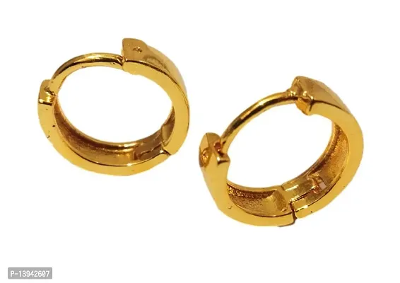 Pure Stainless Steel Men's Jewellery Valentine Golden Bali Mens Earing/Ear rings For Men/Gents/Boys/Boyfriend Golden Gifting Earring-thumb0