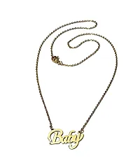 20 inches stainless steel (BABY) Name Pendants for women and girls with Golden Chain love locket for Gifting Jewellery-thumb1