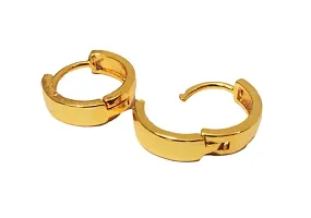 Pure Stainless Steel Men's Jewellery Valentine Golden Bali Mens Earing/Ear rings For Men/Gents/Boys/Boyfriend Golden Gifting Earring-thumb1