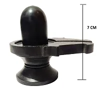 Black Polish Stone Shivling Statue Made in Banaras | Office Puja Room Religious god Idol Shiva Lingam Gorara Stone (7.0)-thumb1