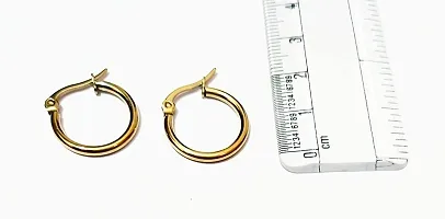 JDDCART Fashion Jewellery Stainless Steel golden Clips on Earings/Earrings for Men/Boys/Boyfriend Gifting Jewellery-thumb1