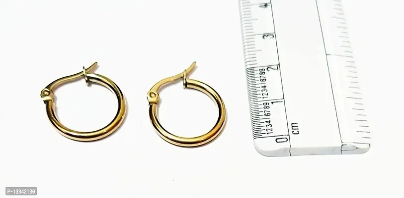 JDDCART Fashion Jewellery Stainless Steel golden Clips on Earings/Earrings for Men/Boys/Boyfriend Gifting Jewellery-thumb2