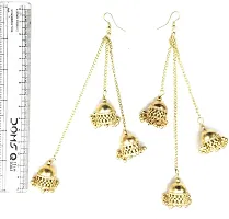 Golden jhumka earring girl and women fashion earring for wedding,fastive,navratri-thumb1