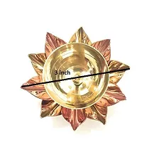 Copper and Brass Lotus Petals Designer Kamal Diya for Diwali Decoration, Temple, Water Fountain, Golden-thumb1