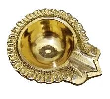 2 PCS of Brass Diya for Home Poojan Decoration Diwali Temple mandir for Decoration | Gifts | Pooja Item Designer Brass Diya Small-thumb2