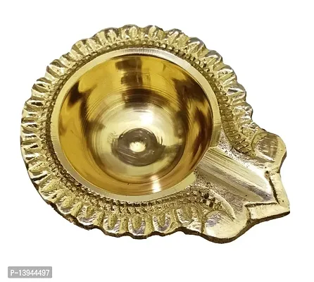 2 PCS of Brass Diya for Home Poojan Decoration Diwali Temple mandir for Decoration | Gifts | Pooja Item Designer Brass Diya Small-thumb3