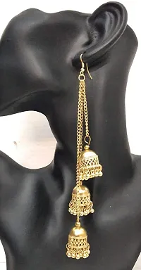 Golden jhumka earring girl and women fashion earring for wedding,fastive,navratri-thumb2