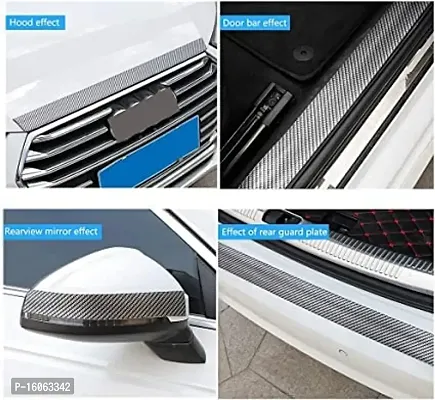 Mr Spartan Black Carbon Fiber Style Waterproof Car Seal Strip Door Edge Cover Guard Anti-Scratch Step Decoration Cover Tape -5 for Maruti Baleno Sigma Petrol-thumb4