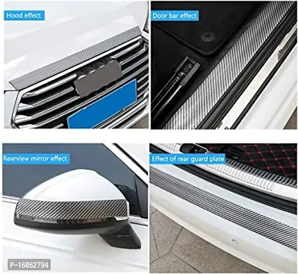 Mr Spartan Black Carbon Fiber Style Waterproof Car Seal Strip Door Edge Cover Guard Anti-Scratch Step Decoration Cover Tape -5 for Maruti Baleno Delta Diesel-thumb4