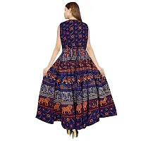Trendy Cotton Blend Multicoloured Jaipuri Printed Gown For Women-thumb1