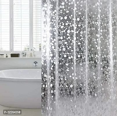 Stylish White PVC Shower Curtain