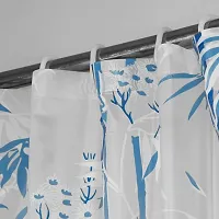 MVNK Group Waterproof Shower Curtain for Bathroom with 8 Hooks (Bamboo Blue)-thumb2