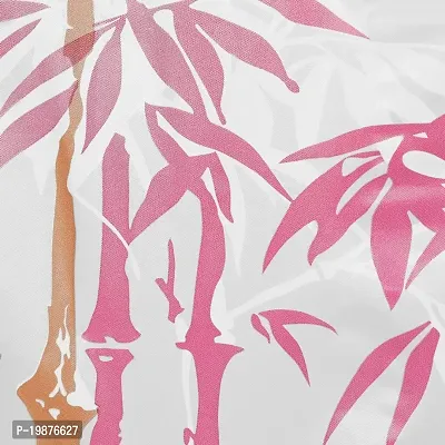 MVNK Group Waterproof Shower Curtain for Bathroom with 16 Hooks (Bamboo Pink), Set of 2-thumb2