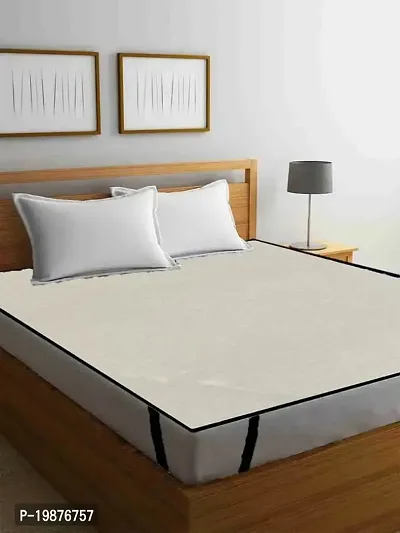 MVNK Group Waterproof King Size Doublebed Mattress Protector | Elastic Fitted Bedsheet (72x75, Khaki)-thumb0