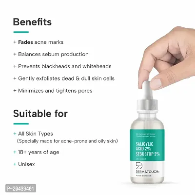 Buy Dermatouch Salicylic Acid 2% Sebustop 2% Face Serum | For Acne ...