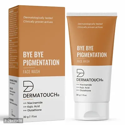 DERMATOUCH Bye Bye Pigmentation Face Wash | Anti Pigmentation Face Wash for Women/Men with Niacinamide, Kojic Acid amp; Glutathione | 30G