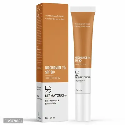 DERMATOUCH Niacinamide 1% SPF 90+ PA+++ Tinted BB Cream | For Sun Protected  Radiant Skin | UVA-UVB Protection | Suitable to All Skin Types | For both Men  Women | 15g