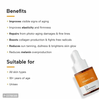 DERMATOUCH Vitamin C 10% Serum | For Anti-aging and Radiant Skin | For All Skin Types | For Both Men  Women | 18ml-thumb4