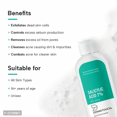 DERMATOUCH Salicylic Acid 2% Face Wash | For Acne  Oil Control | Suitable to All Skin Types | For both Men  Women | 50ml-thumb2