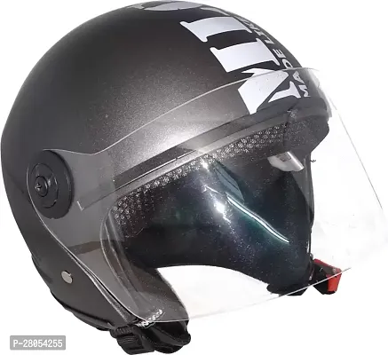Open face helmet for men and women Grey color Matt finish (Size: 58cm. Medium)-thumb0