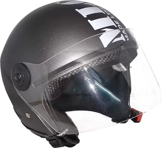 Open face helmet for men and women Grey color Matt finish (Size: 58cm. Medium)