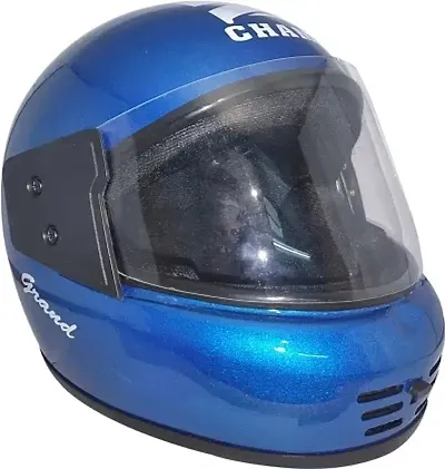 Full face helmet AZ Blue Color Glossy Finish (Size: 58 cm, Medium)
