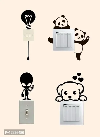 Alien , Bulb , Dog Love , Panda Switch Board Sticker-thumb0